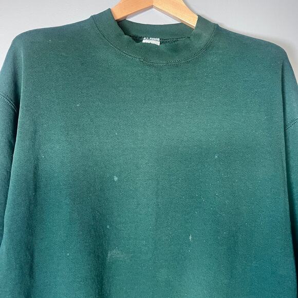 Munsingwear Vintage Sweatshirt XL Green USA Made 80s 90s Distressed Crewneck - Picture 10 of 14
